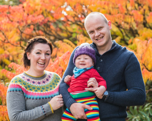 Family smiles for Jake and his parents in Autumn in the Lake District