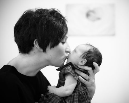 Kisses from Mum for baby Betsy - newborn photographer Carlisle