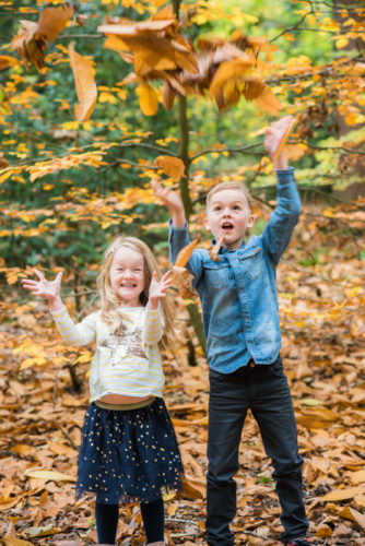 Leaf throwing family photos Carlisle