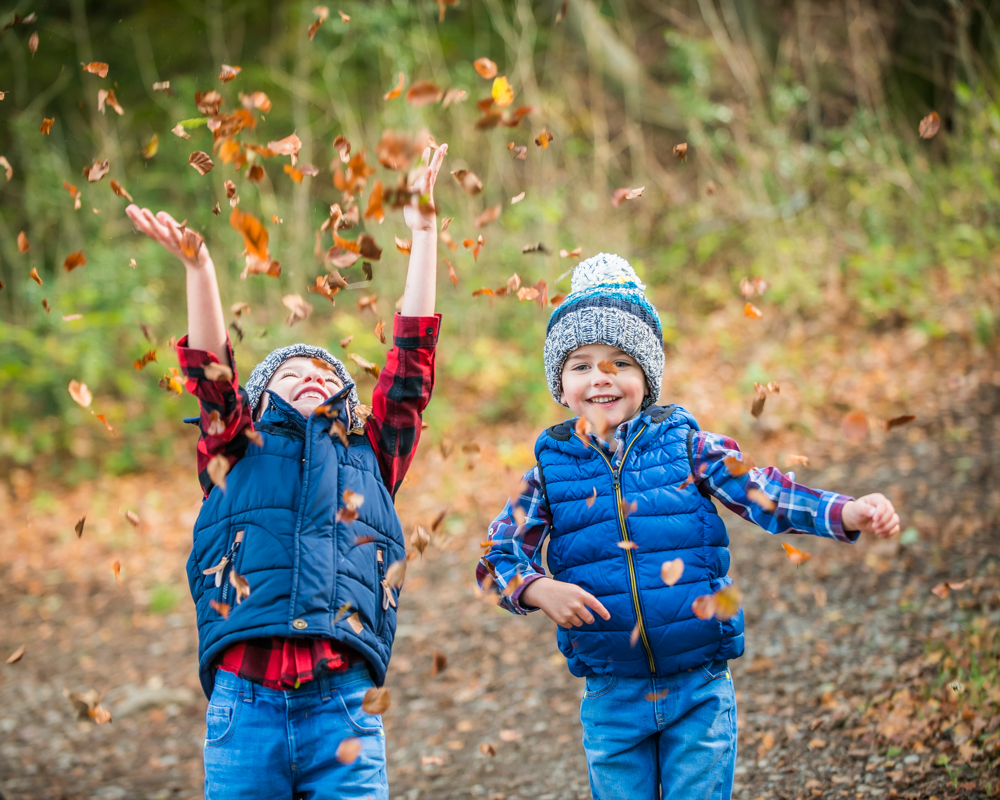 Throwing leaves in the air, Derwentwater