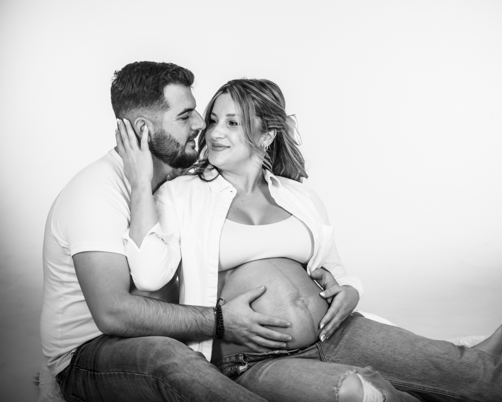 Maternity portraits - husband cuddles wife, maternity photographer Carlisle